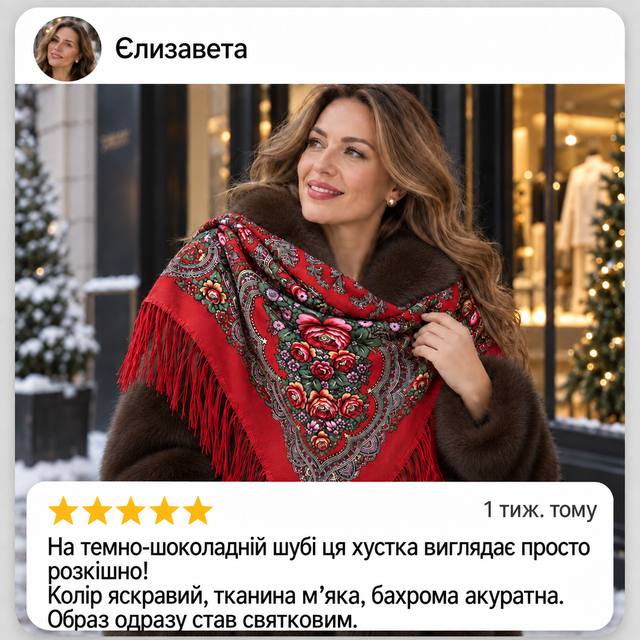 Відгук Єлизавета, червона хустка